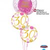 Bukiet 1356 Pink Dots 30th Birthday Bubble Qualatex #57790 88181-2 25572 80569
