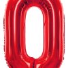 34" / 86cm Balon foliowy Cyfra ''0'' czerwony PartyDeco #FB1M-0-007