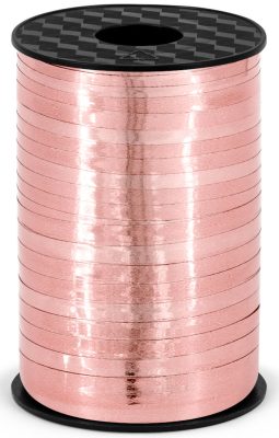 Wstążka plastikowa, różowe złoto, 5mm/225m