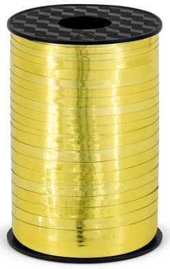 Wstążka plastikowa, złoty, 5mm/225m PartyDeco #PRM5-019
