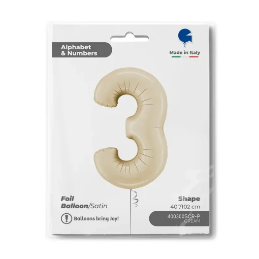 40″ / 102cm Number 3 Satin Cream Grabo #400300SCR