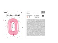 34" / 86cm Balon foliowy Cyfra ''0'' różowy PartyDeco #FB1P-0-081