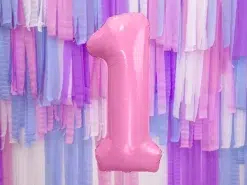 34" / 86cm Balon foliowy Cyfra ''1'' różowy PartyDeco #FB1P-1-081