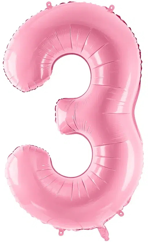 34" / 86cm Balon foliowy Cyfra ''3'' różowy PartyDeco #FB1P-3-081