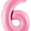 34" / 86cm Balon foliowy Cyfra ''6'' różowy PartyDeco #FB1P-6-081