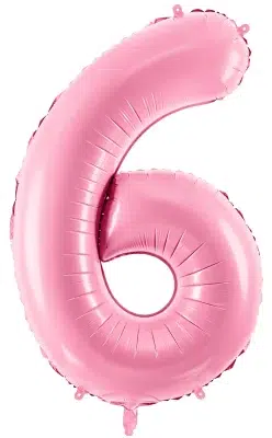 34" / 86cm Balon foliowy Cyfra ''6'' różowy PartyDeco #FB1P-6-081