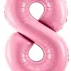 34" / 86cm Balon foliowy Cyfra ''8'' różowy PartyDeco #FB1P-8-081