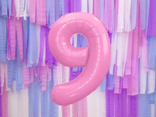 34" / 86cm Balon foliowy Cyfra ''9'' różowy PartyDeco #FB1P-9-081