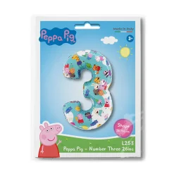 26" / 66cm Balon foliowy Cyfra ''3'' Peppa Pig - Number Three Grabo #L253